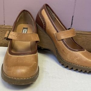 VTG 90s SKETCHERS BROWN LEATHER CHUNKY Mary Janes